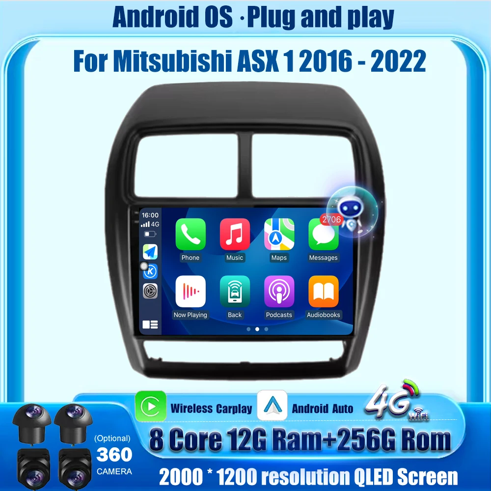 

Android Auto For Mitsubishi ASX 1 2016 2017 2018 2019 2020-2022 Car Radio Multimedia Player GPS Navigation Carplay BT DSP 9 Inch