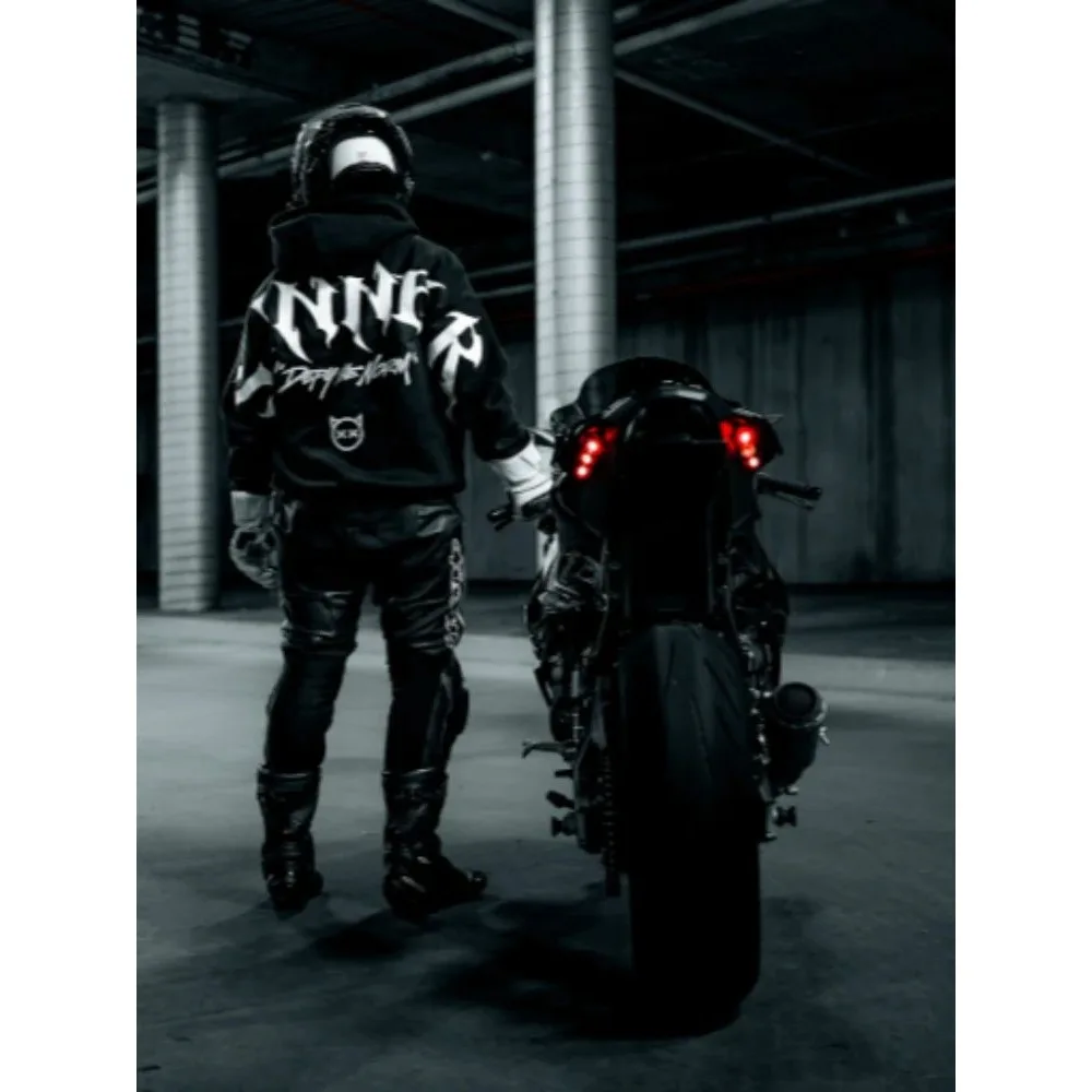 Image of Herbst Gothic Sinner Letter Print Hoodie Mode Streetwear Kapuzenpullover Y2K Punk Hip Hop Lockerer Pullover für Männer und Frauen