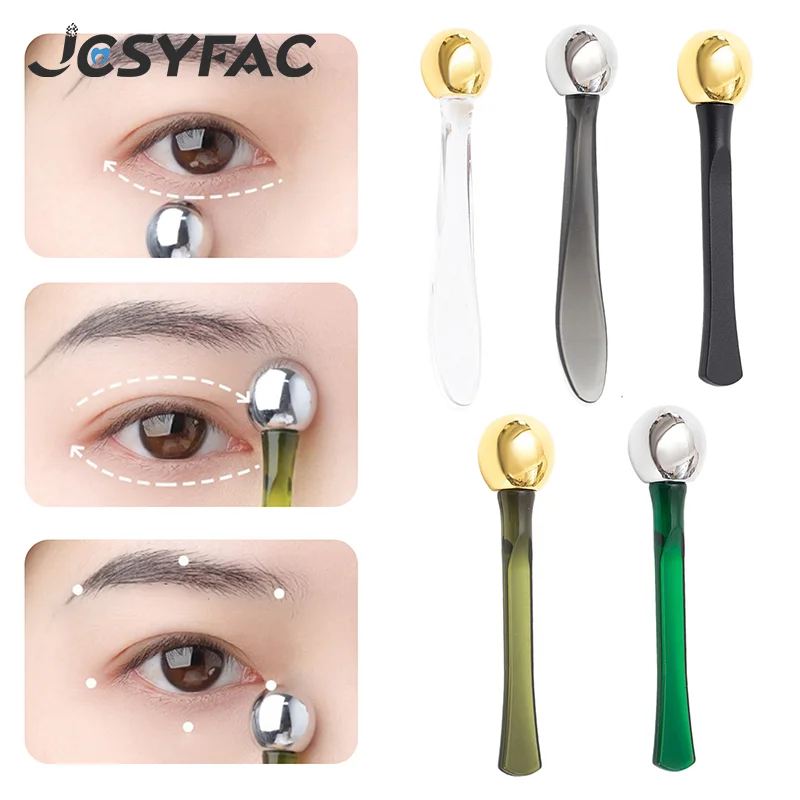 المزدوج نهاية الأسطوانة عصا تدليك كريم عين قضيب ملعقة التجميل المضادة للتجاعيد الوجه ملعقة سبيكة الوجه أداة العناية بالبشرة