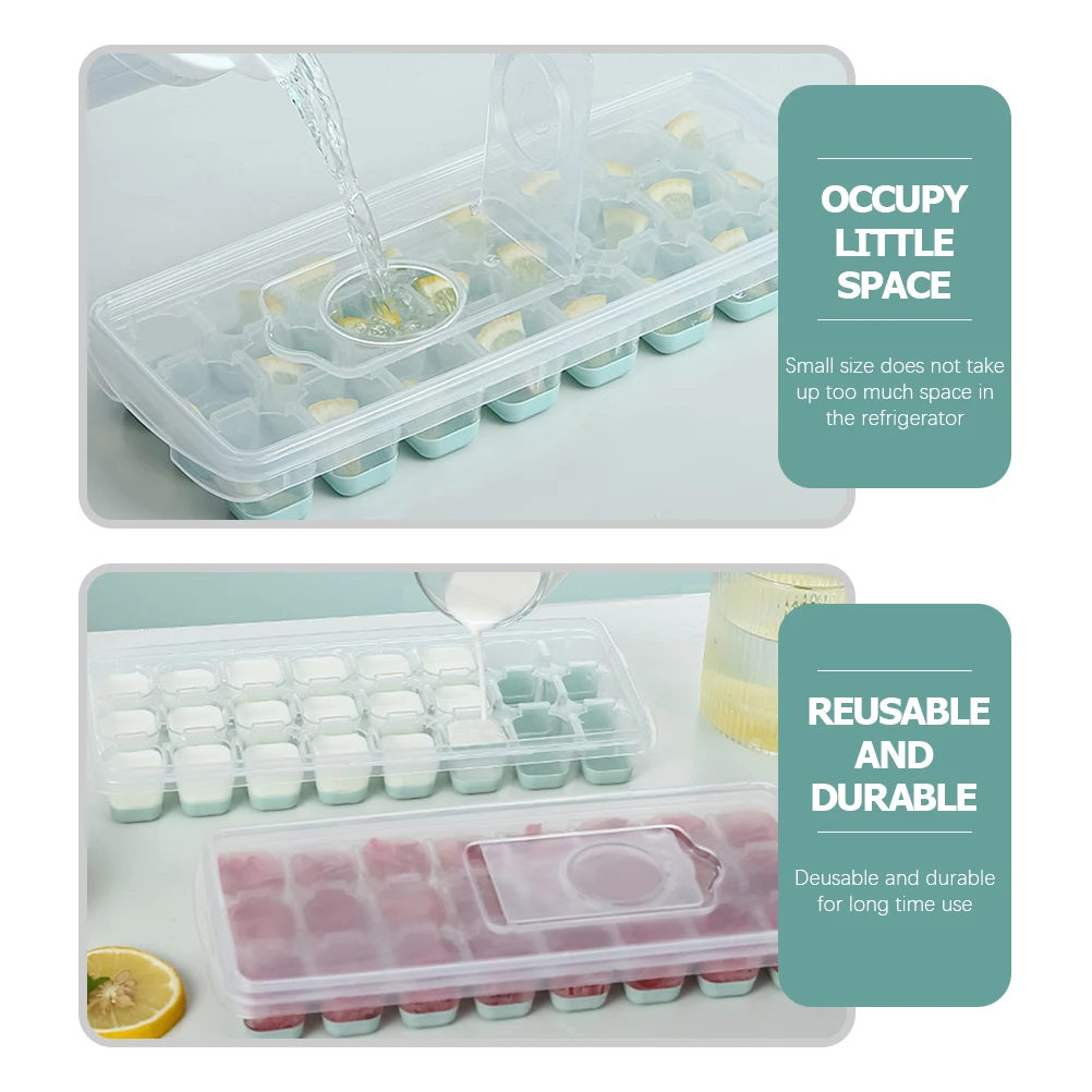 

Ice Cube Lid Bin Silica Gel Container Freezer Mold Maker Reusable Kitchen Bar Ice Maker Container For Freezer Party Home