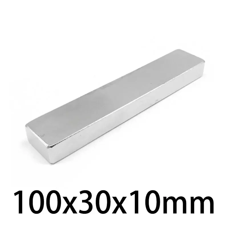 1Pc 100X30X10Mm Groot Blok Super Sterke Krachtige Magneten 100X30X10 Dik Neodymium Magneet N35 Permanente Ndfeb Magneet 100X30X10