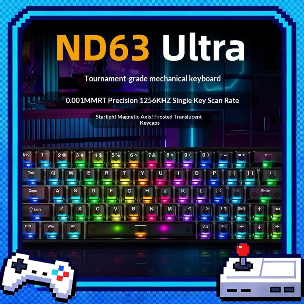 IROK ND63 Ultra MAX Magnetic Switch Gaming Keyboard 63-Key 256K Polling 8KHz RGB Rapid Trigger Wired