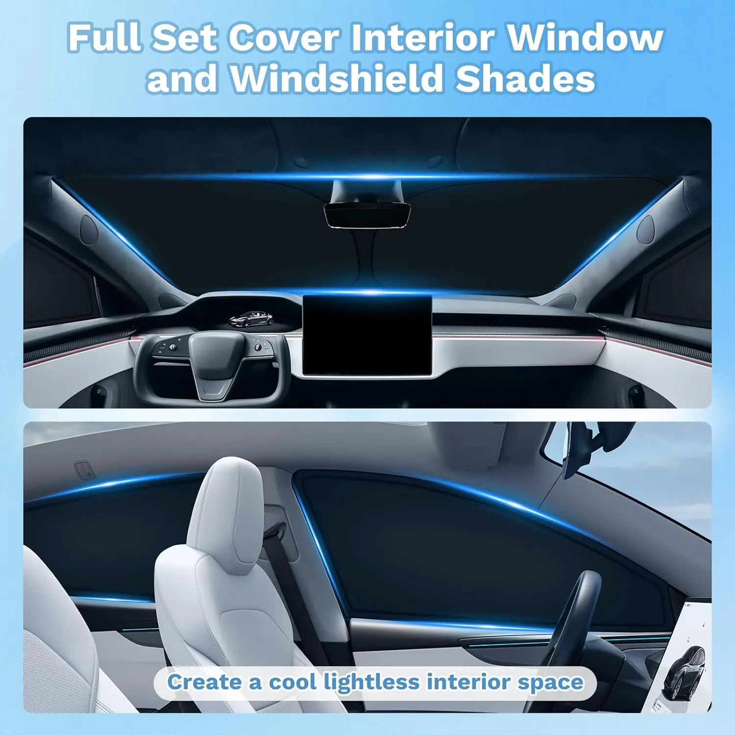 Car Window Shades for Tesla Model Y 2025 2026 Juniper Windshield Sun Shade Privacy Protection for Camping Keep Car Cool 8PCS