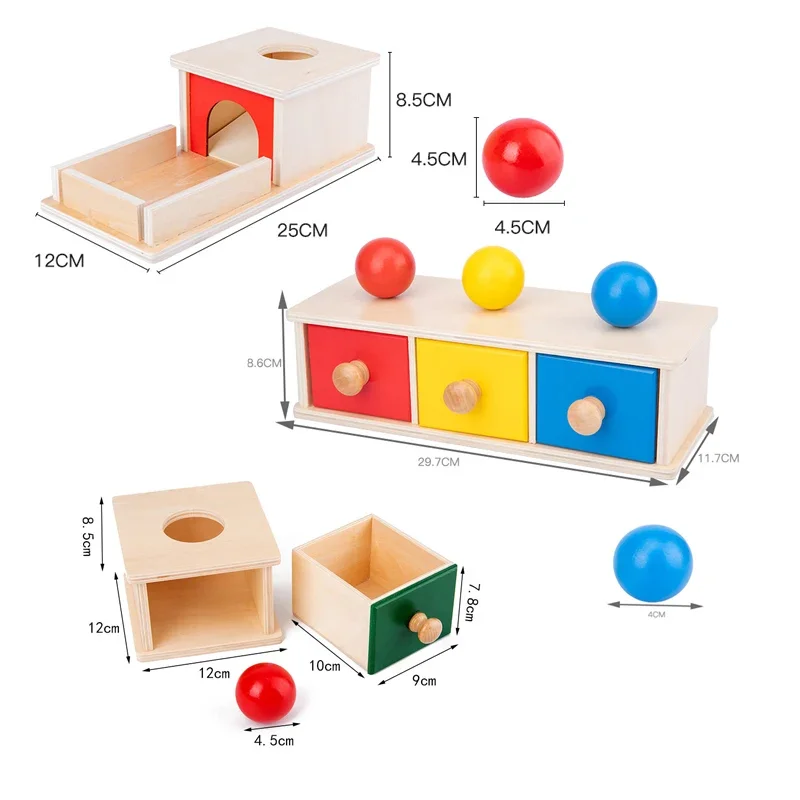 لعبة ألغاز التعليم المبكر Montessori الخشبية ، لعبة درج 3 ألوان ، صندوق تدريب جيجسو ، التعلم المعرفي ، الهدايا