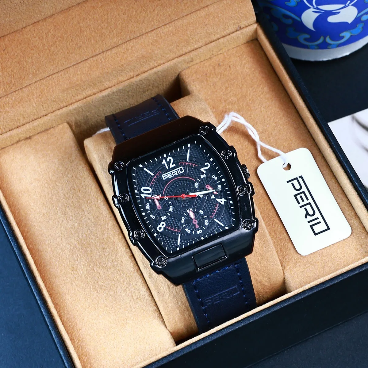 New Fashion Man Luxury Tonneau Leather Watch Men Business Quartz Watches Students Sports Wrist Watches For Gifts Reloj Hombre