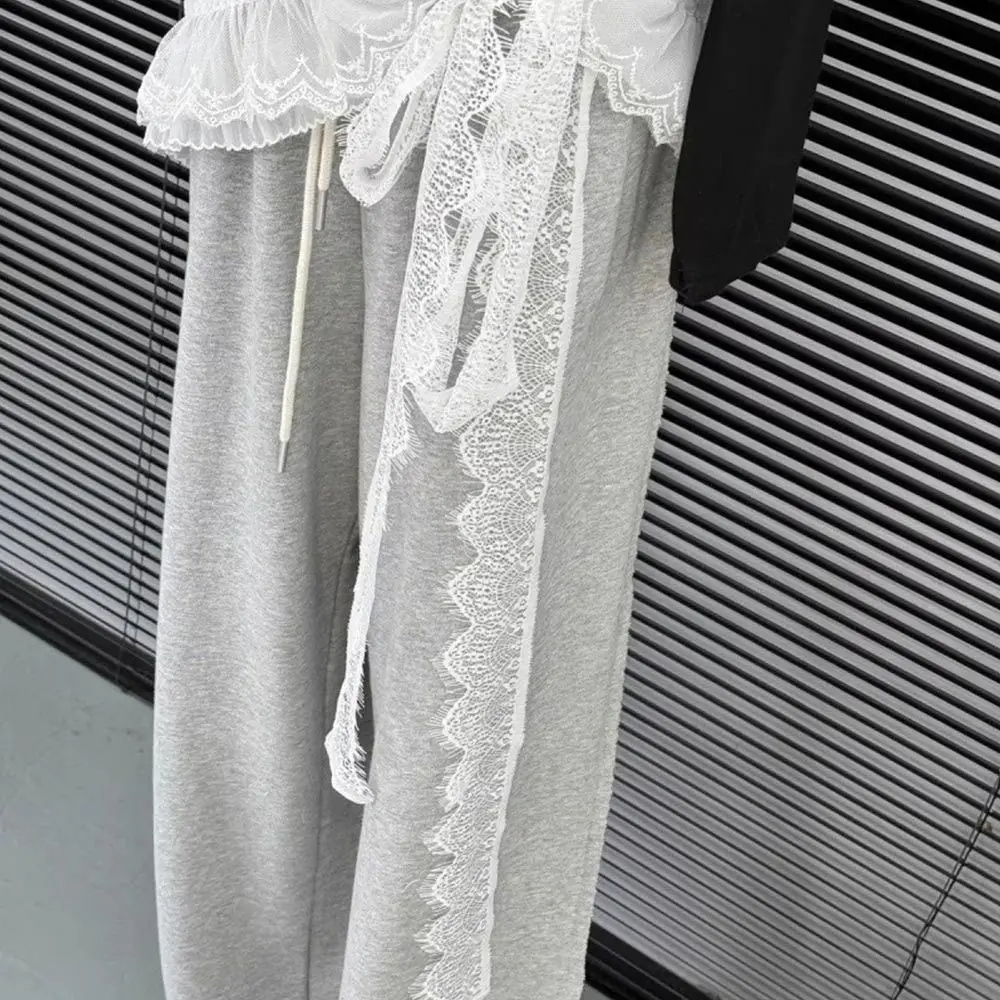 Embroidered Flower Lace Mini Skirt Irregular See Through Lace Up Ruffles Skirt High Waist Harajuku Ruched Skirts