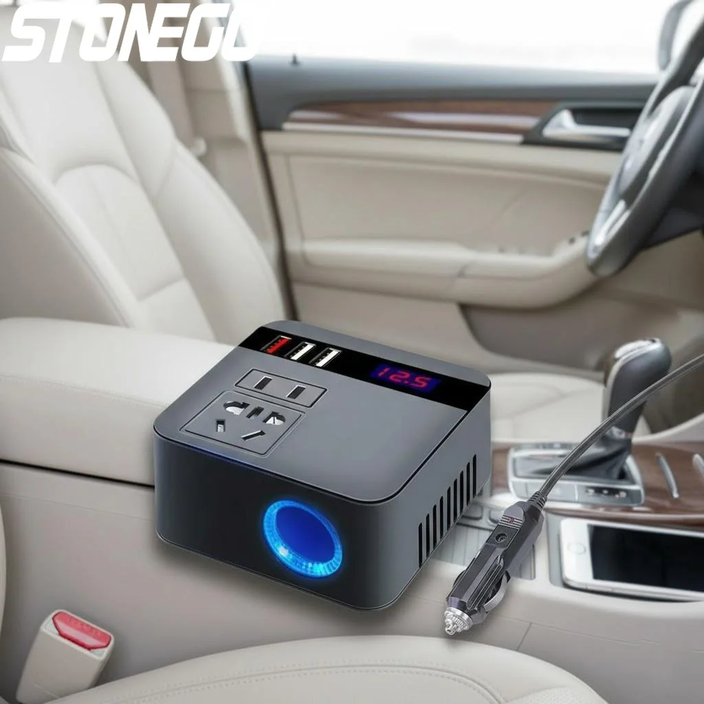 

Автомобильный инвертор 150 Вт (DC12V/DC24V в DC110V/DC220V) с пиковой мощностью и LED-дисплеем для быстрой зарядки автомобилей