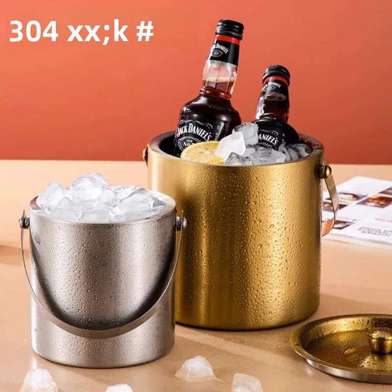 

304 SS толстая ручка KTV с двойной изоляцией 3 л ведро для вина и пива для вечеринок и активного отдыха через границу
