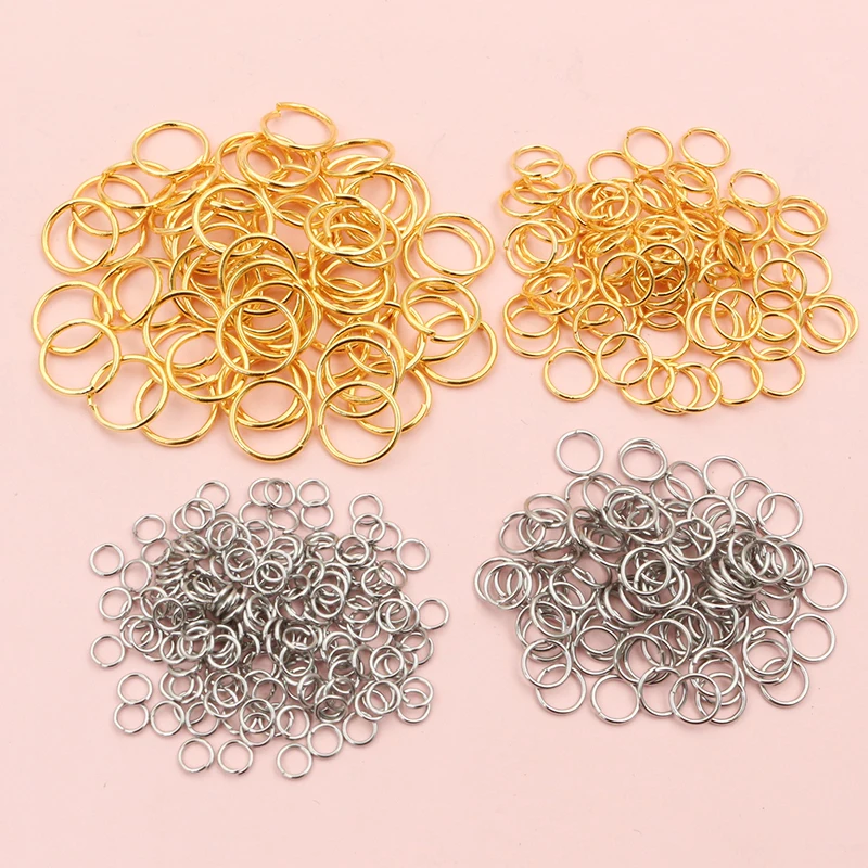 200 Stück 3-10mm Sprung ringe Edelstahl Gold Farbe Split offene Ringe DIY Schmuck Herstellung Zubehör Zubehör Halskette Ohrringe