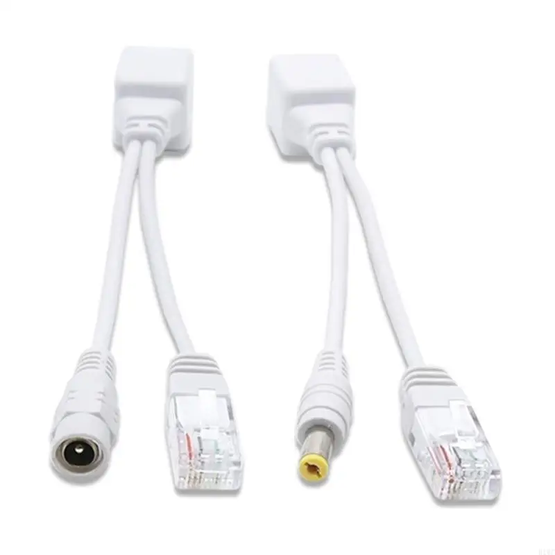 1 Pair Passive PoE Adapter Injector and Splitter Set for Camera Support 12V