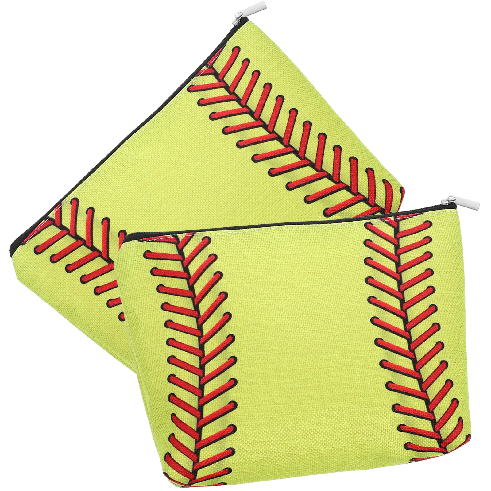 

2 Pcs Linen Baseball Makeup Bags 25X18CM E Portable Makeup Bag Style Travel Toiletry Pouches ganizer Zipper