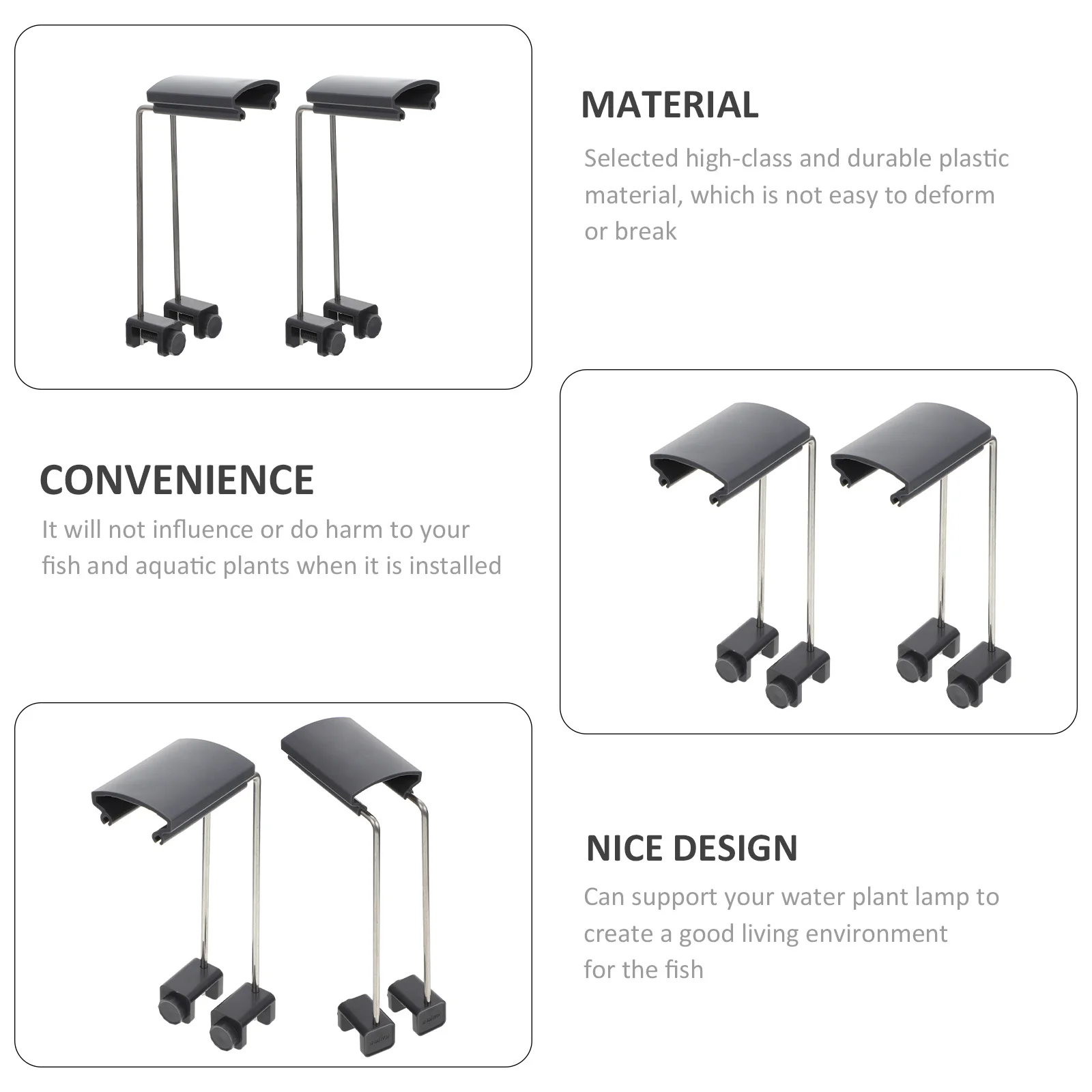 

2Pcs Fish Tank Light Bracket Simple Design Strong Capacity Not Easy to Deform Or Break Professional Aquarium Lamp Bracket