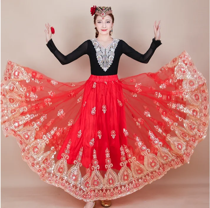 

Синьцзянские уйгурские танцевальные костюмы, традиционные этнические юбки