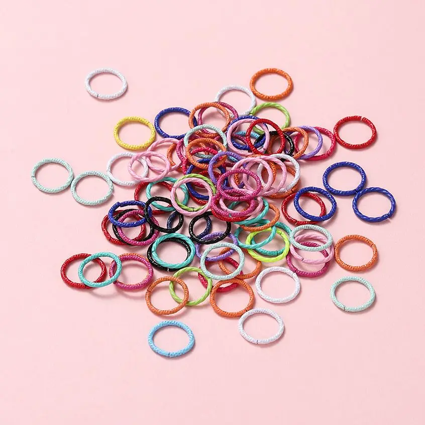 50pcs/lot 8 10 12mm Colorful Twist Metal Close Jump Rings Key Chain Connector Ring For DIY Jewelry Earing Bag Making Findings