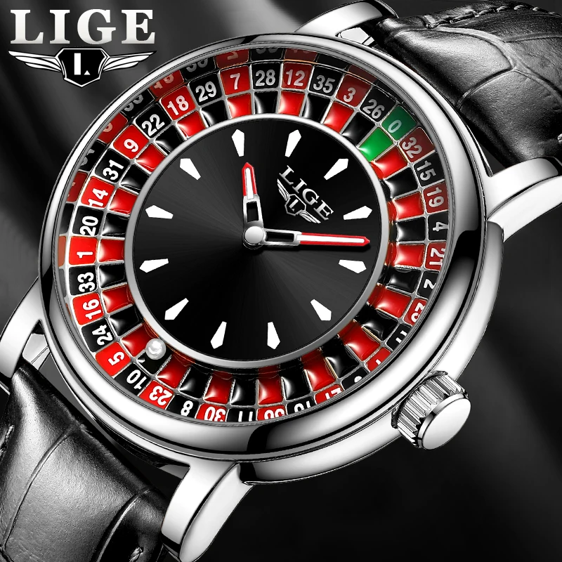

LIGE New Fashion Mens Watches Top brand Luxury Creative Dial Design Watch Men Military Sports Waterproof Quartz Watch For Men