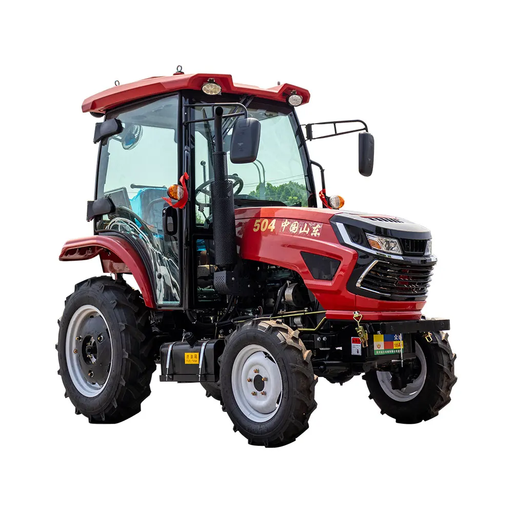 Trator agrícola de 50-100 HP 4 WD com desempenho resistente de cabine para agricultura em grande escala