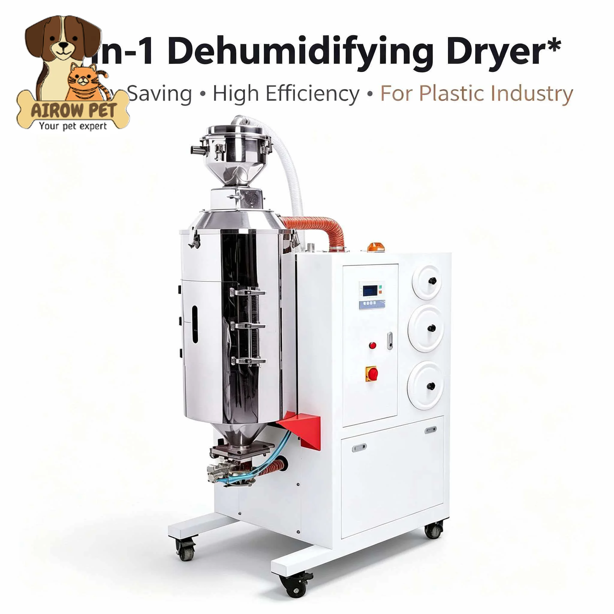 AIROW Drying & Dehumidifying 3-in-1 Dehumidifying Plastic Granules Dryer