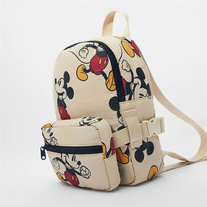 MINISO-mochila de Disney con diseño de dibujos animados, morral escolar desmontable con diseño de Mickey, para escuela primaria y jardín de infantes