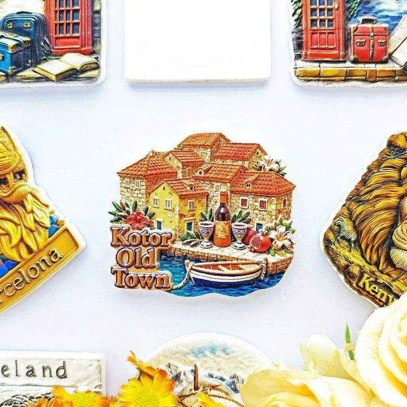 Kotor Old Town Fridge Magnet - Picturesque 3D Adriatic Souvenir Unique Balkan Heritage Gift for Travel & Coastal Decor