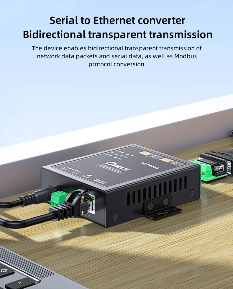 DTECH Dual Serial Device Server IOT9063 RS485 RS232 to Ethernet TCP/IP Networking Server