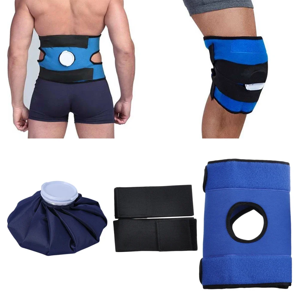 1Pcs Shoulder Knee Ankle Waist Brace,with Ice/Hot Compress Cloth Pack Holder, for Sprains,Muscle Pain, Bruises,Injuries,Swelling