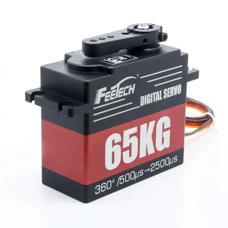 65KG Digital Servo 12bit Magnetic Encoded 360 Degree Angle Controllable 7.4V Full Metal Steel Gear For RC Car Helicopter FT6365M