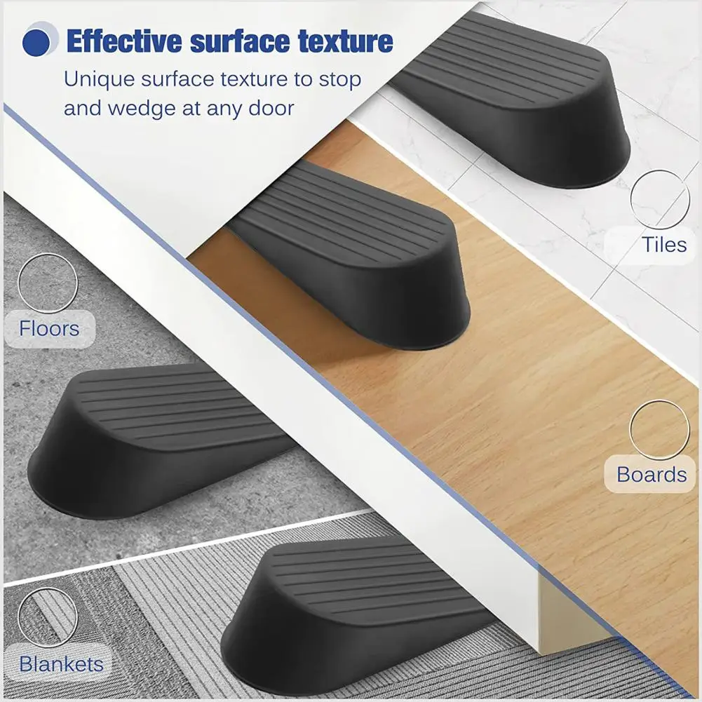 Big Door Stoppers Rubber Wedge Non-slip Rubber Door Stopper Stackable Prevents Doors from Closing High Load-bearing Door Stopper - view 5