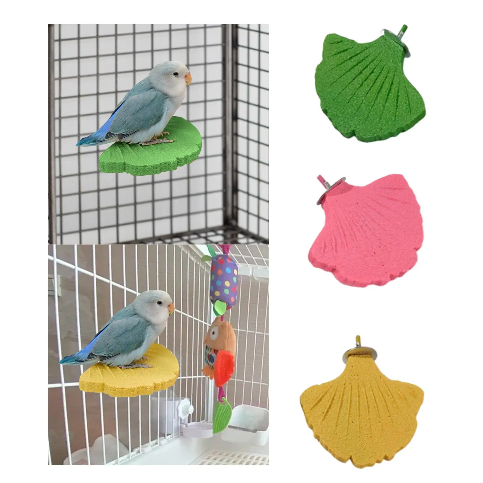 

Ginkgo Leaf Parrot Perch Wear Resistant Easy Installation Resin Bird Cage Perch for Finches Cockatiels Budgies Macaws Lovebirds
