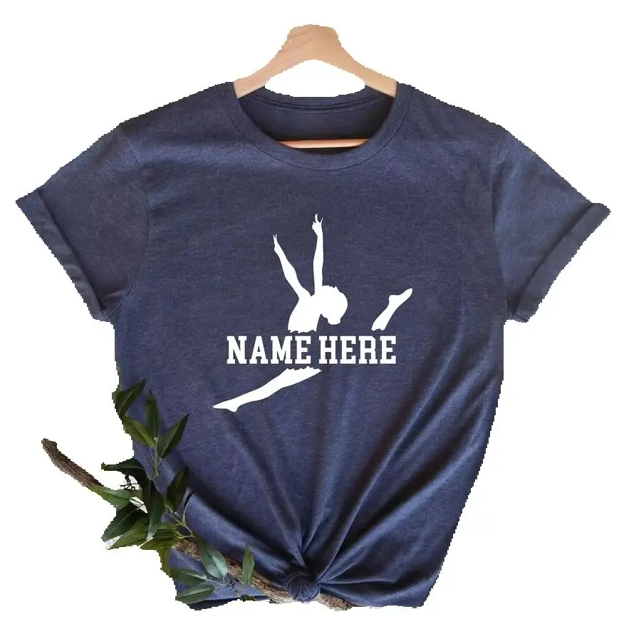 

Personalized Name Ballet Dance T-Shirt Female Girls Custom Dance Team Matching Short Sleeve Cotton Shirts for Dance Teacher