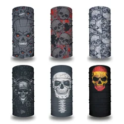 Bandana de calavera para ciclismo, senderismo, pesca, protección UV, secado rápido, para el cuello polaina, pañuelo para la cabeza con estampado de esqueleto, pasamontañas