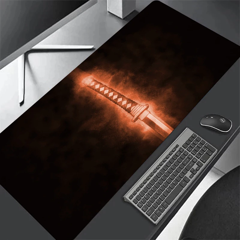 Knives Mouse Pad Rubber Mousepad with Stitched Edges for Gaming Deskmat Office Computer Accessory Japan Katana Table Mouse Mat