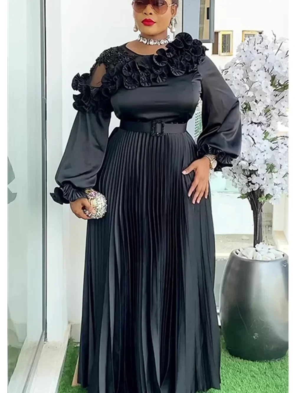 

Plus Size African Party Dresses for Women 2025 New Fashion Dashiki Ankara Wedding Evening Gown Elegant Outfits Muslim Maxi Dress