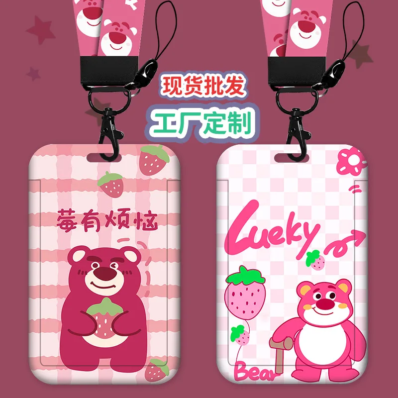 

Disney Lotso Cartoon Card Holder School Seal Access Control Bus Subway Card Meal Card Student Pick-Up Card Holiday Gift
