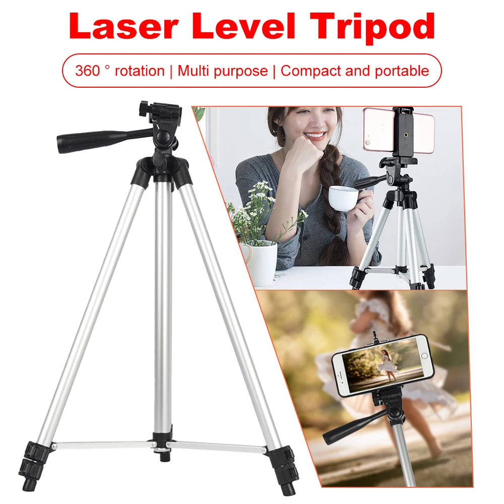 Portable Lightweight Tripod & Laser Levels Accressios With Carrying Bag and 1/4 Inch Thread