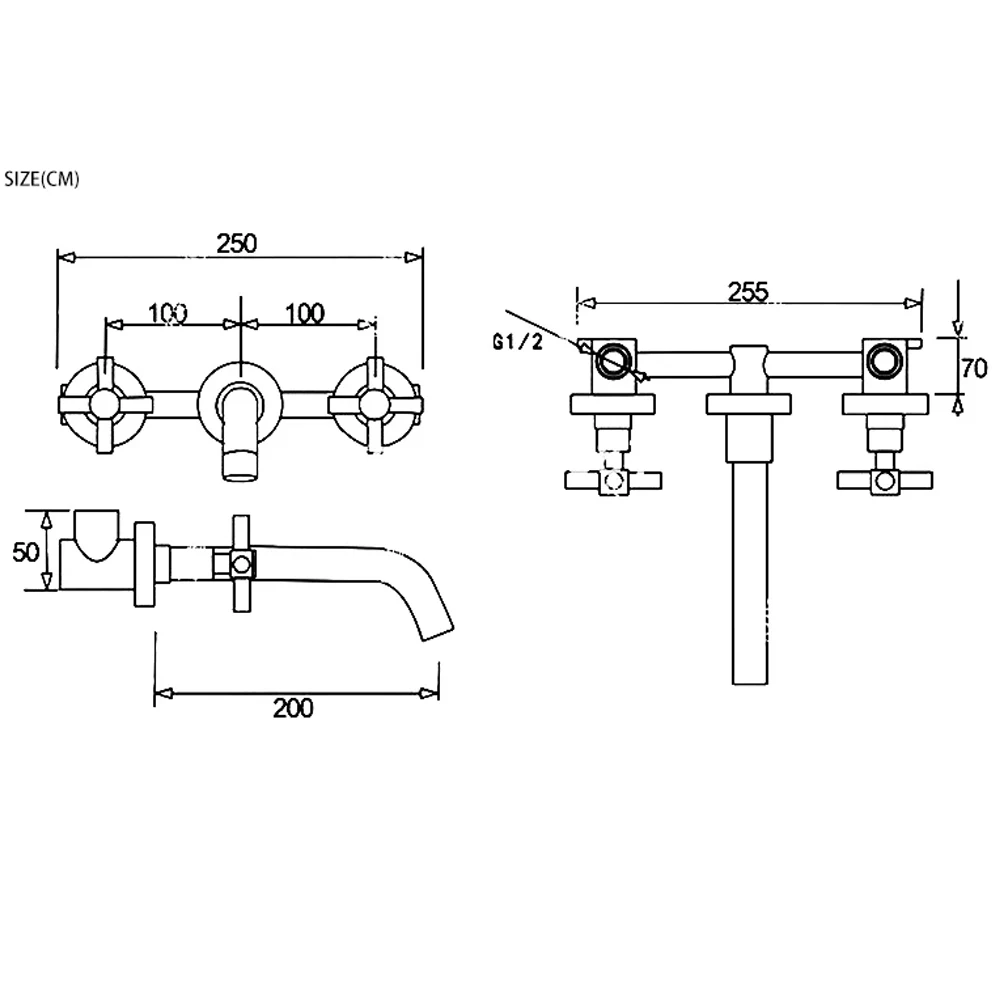 Smesiteli 모던 로즈 골드 세면대 수도꼭지, 더블 핸들 황동 표면 욕실 수영장 수도꼭지, 온수 욕실 액세서리