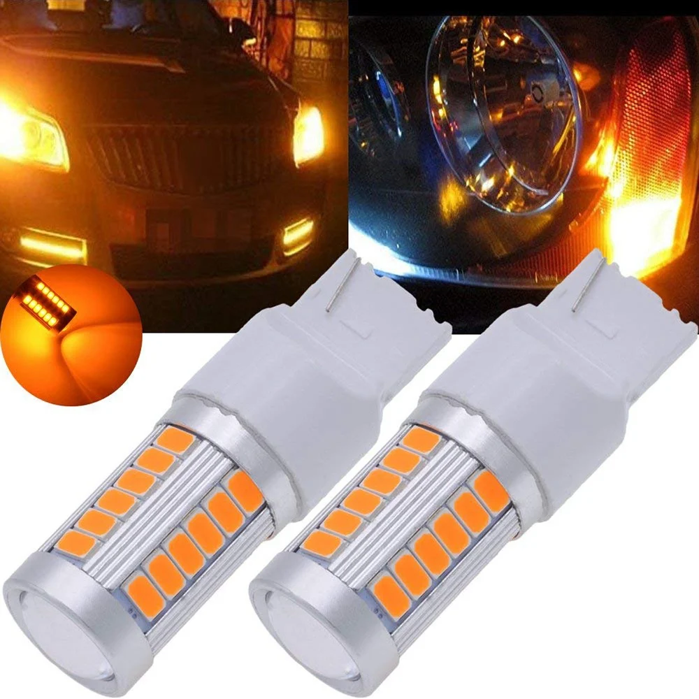 7440, T20 Led Bulbs Amber Yellow 900 Lumens Turn Signals Light