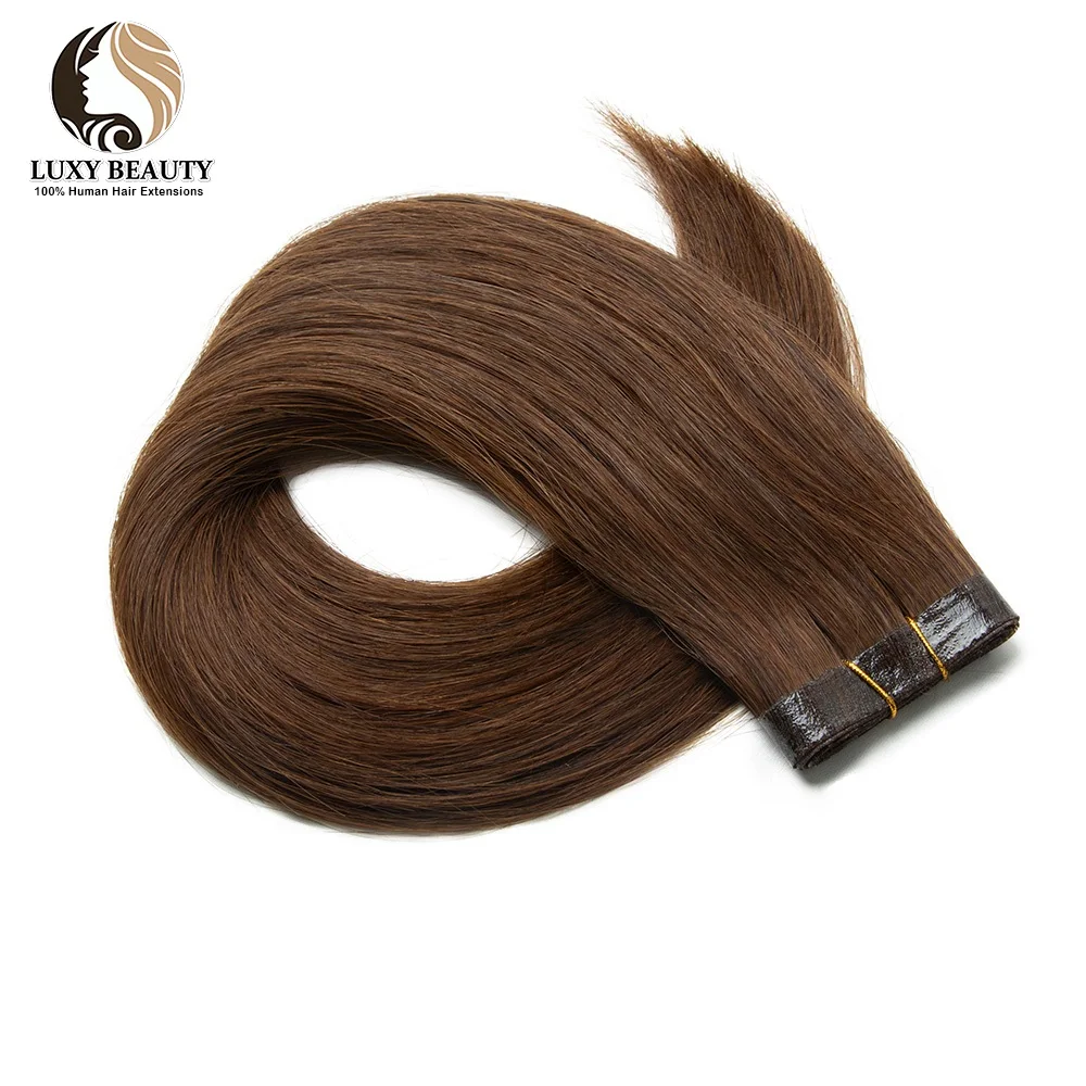 Rechte Lange PU Tape Inslag Human Hair Extensions 12 "-22" Blond Bruin PU Huid Tape in Haar Platte Inslag Naaien In MicroLinks Haar