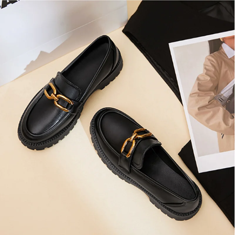 DIMANYU Women Loafers Shoes Large Size 41 42 43 Spring  Lady Footwear Chunky Slip On Platform Shoes For Women