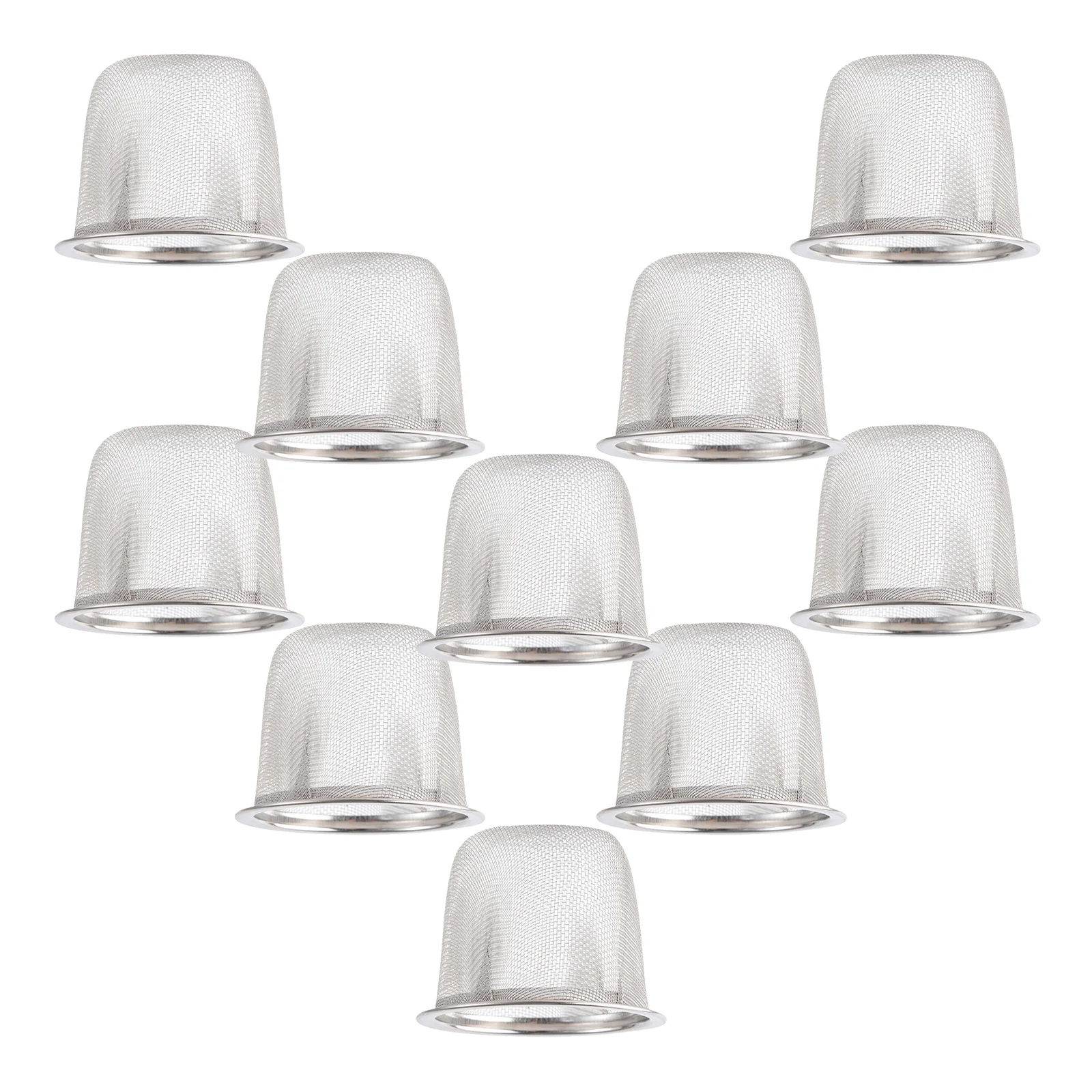 10 قطعة مصفاة شاي من الفولاذ المقاوم للصدأ مرشح شبكي ناعم لمزيل شجر الشاي فضفاض مقاوم لدرجة الحرارة العالية للاستخدام المنزلي والمكتب المعدني #3