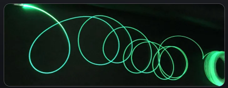 0.25mm PMMA Side Glowing Plastic Optical Fiber Soft Light Guide Strip PTFE Coated End Glow Fiber Optic Wire for DIY Lighting