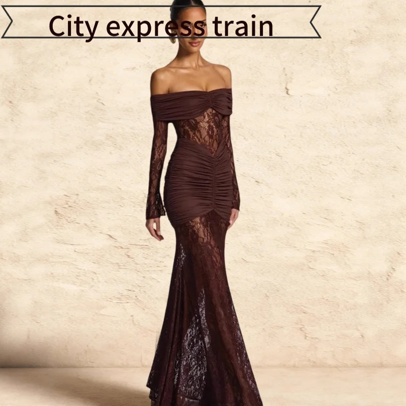 

Сексуальное облегающее платье с вышивкой, на шнуровке, с вырезами, на одно плечо, с завышенной талией, из полиэстера, с длинными рукавами, повседневное