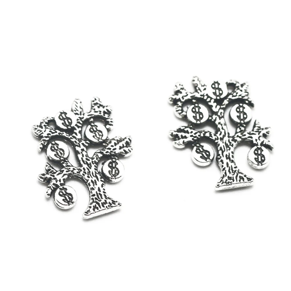 

20pcs Alloy Money Tree Pendant Bookmarks Charms DIY Jewelry Making Accessory for Necklace Bracelet Silver