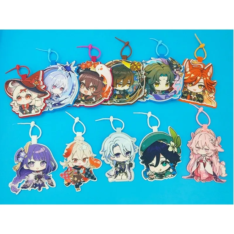 Anime Game Yuan Shen Gorou Tartaglia Arataki Itto Scaramouche Wanderer Keychain Accessories Key Ring Pendant Fan Cosplay Gifts