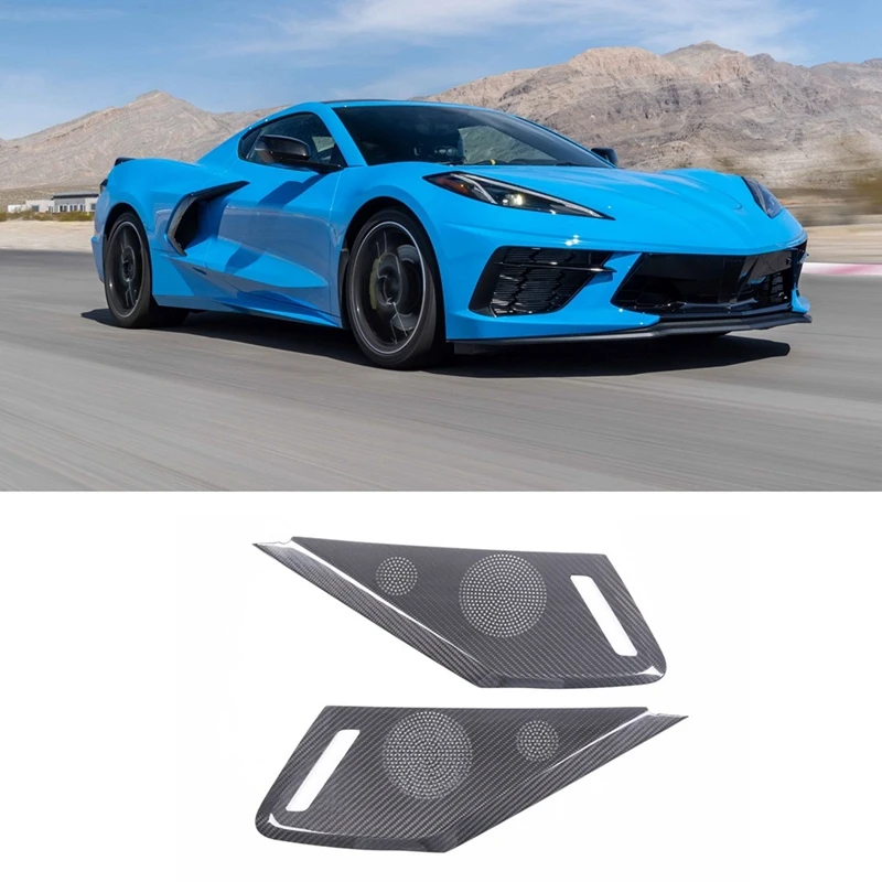 

Car Horn Cover Replacement Accessories For Corvette C8 2020-2023 Dry Carbon Fiber Interior Side Door Horn Frame Cover Trim