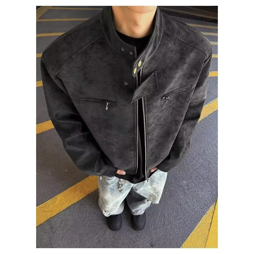 

Loose Men's Jaet Hip Hop Sle Harajuku Trend Streetwear Spring Autumn Polyester Thiened Outerwear No Brand Chinese Made