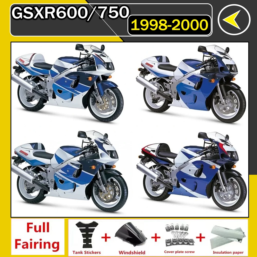 Carenados completos para SRAD GSXR 600 750 GSXR600 1996 1997 1998 1999 2000 GSX-R600 GSXR750 96 97 98 99 00, kit de carrocería