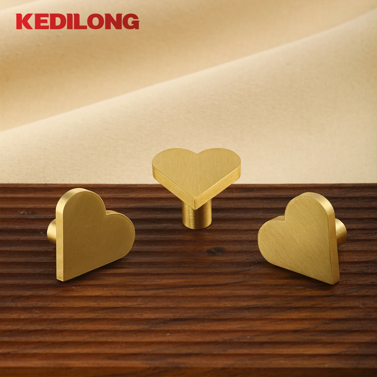 KEDLO-manija de amor de latón personalizada, perilla creativa, moderna, simple, dorada, ligera, de lujo, de cobre, para puerta de armario, armario de zapatos y cajón