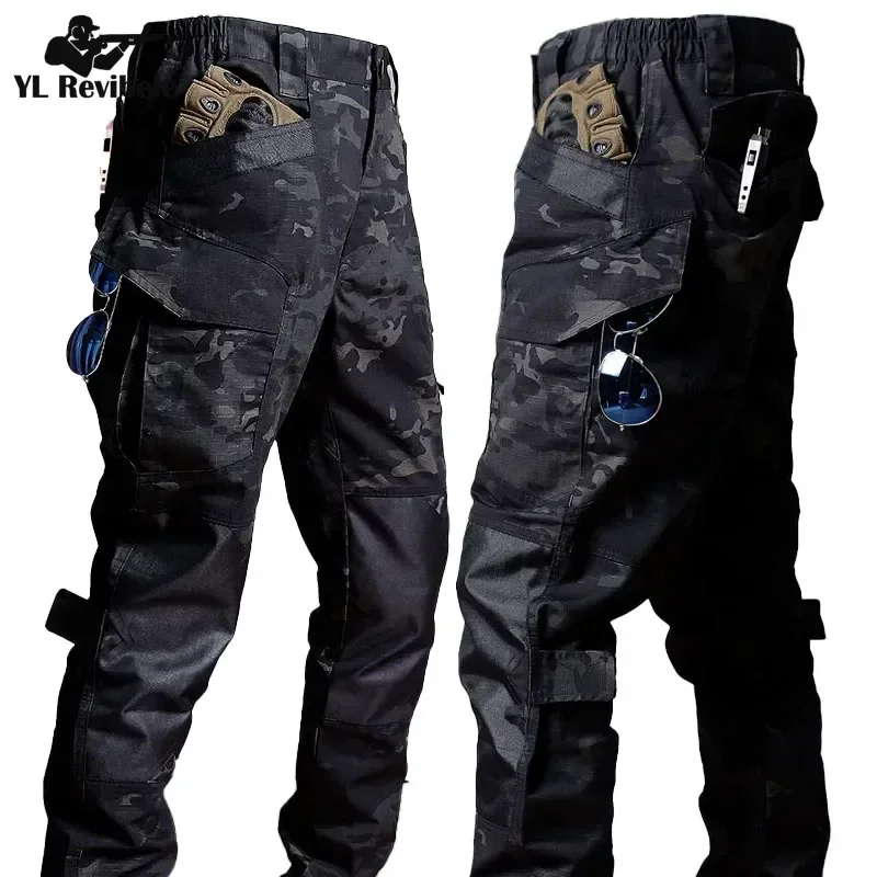 Camo Waterproof Tactical Pants Men Military Multi-pocket Wear-resistant Cargo Trousers Outdoor Army Ripstop SWAT Combat Pant