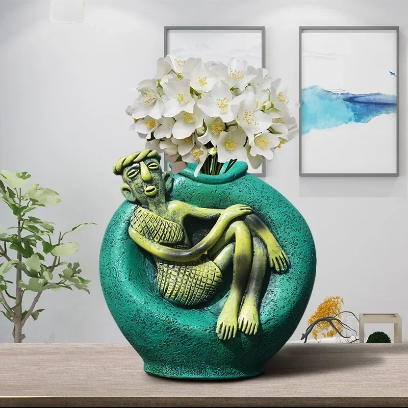 

Nordic Style Creative Home Sleeping Beauty Vase Decoration Resin Vase Living Room Decoration Resin Crafts