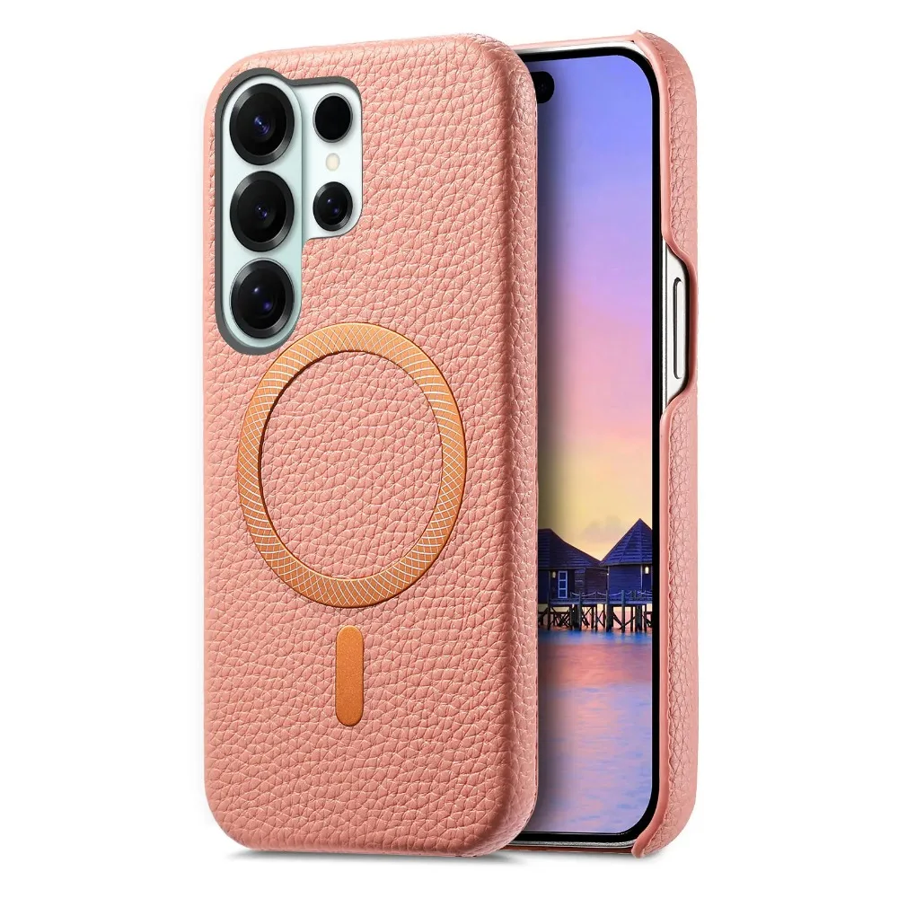 

S26U Business Sle Magnetic Leather Case for Samsung S26Ultra S25Edge S24 Plus S23FE A57/37/17/07 A56/36/35 Wireless Charge Cover